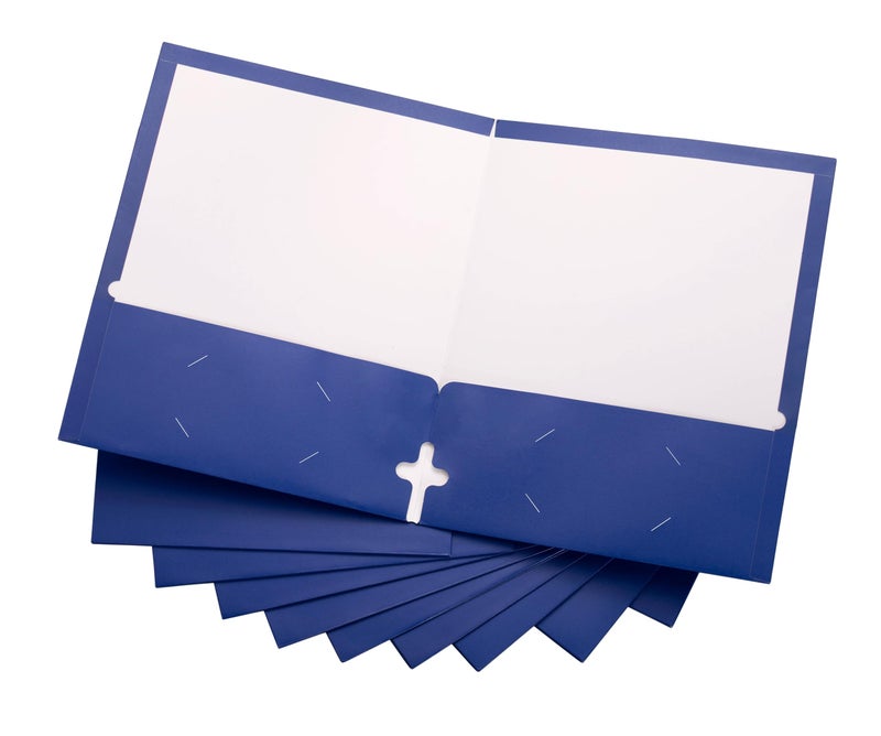ACTIVITYYA 10 Pack Two Pocket Folders  Blue  Strong Thick Paper Folders  for Letter Size  by ACTIVITYya - Image 1